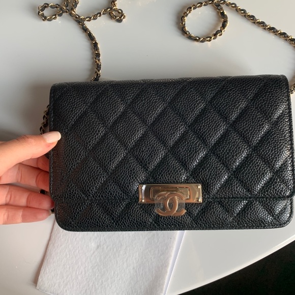 CHANEL Handbags - Black and Gold Chanel bag NWT NIB